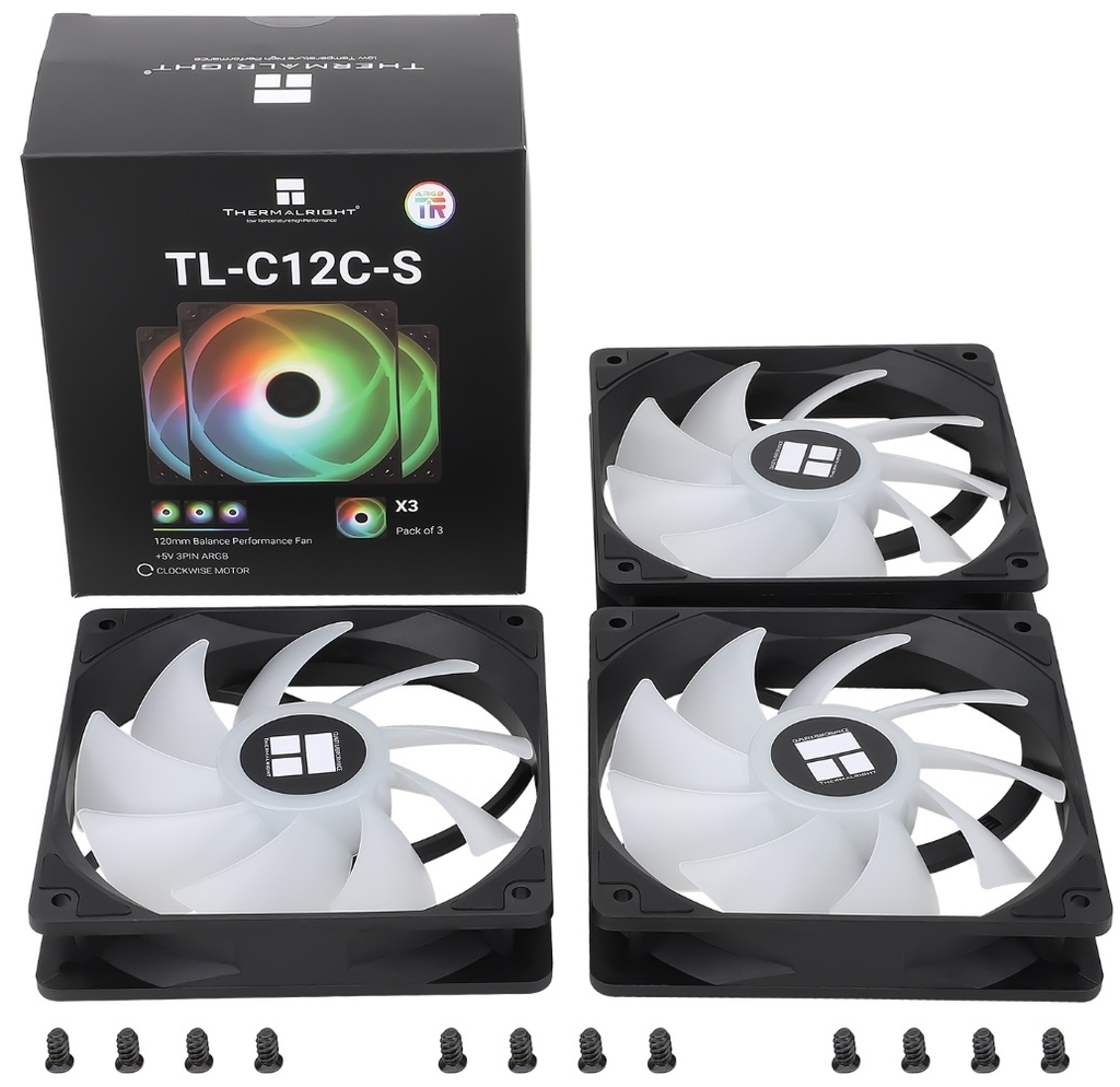 Quạt tản nhiệt Thermalright TL-C12C-S Black | White ARGB