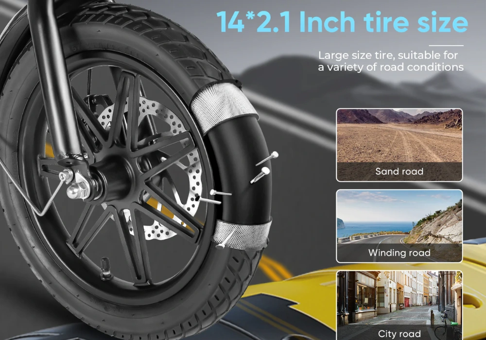 Bánh 14 inch linh hoạt và dễ điều khiển