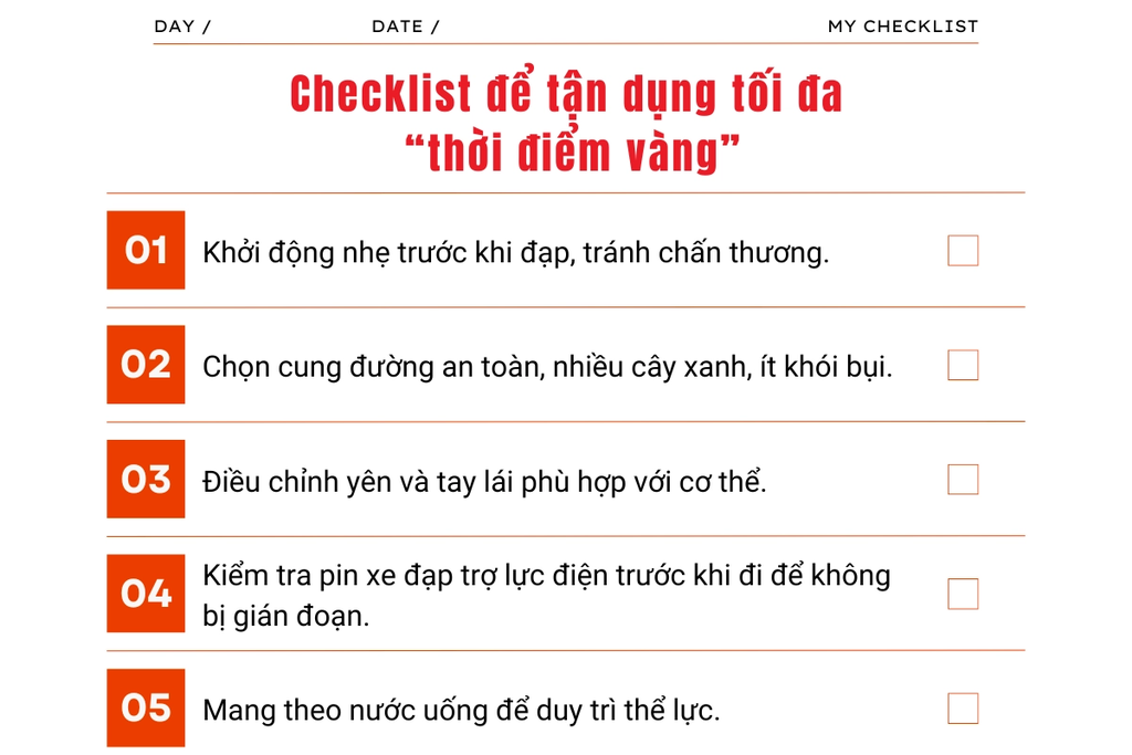 Checklist để tận dụng tối đa thời điểm vàng