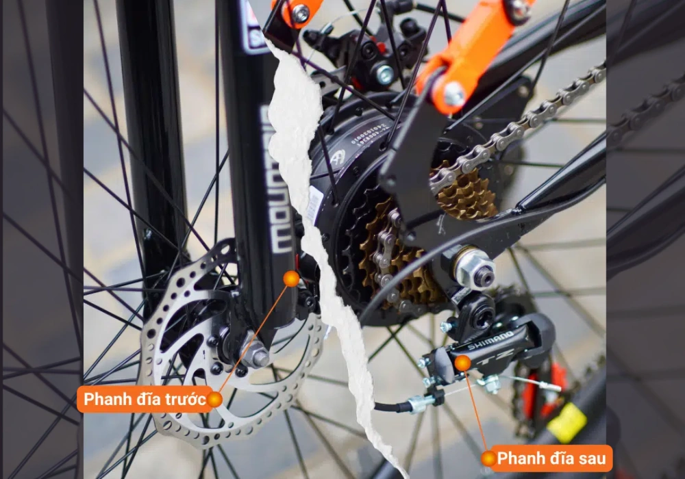 Hệ thống phanh đĩa E-ABS trước sau