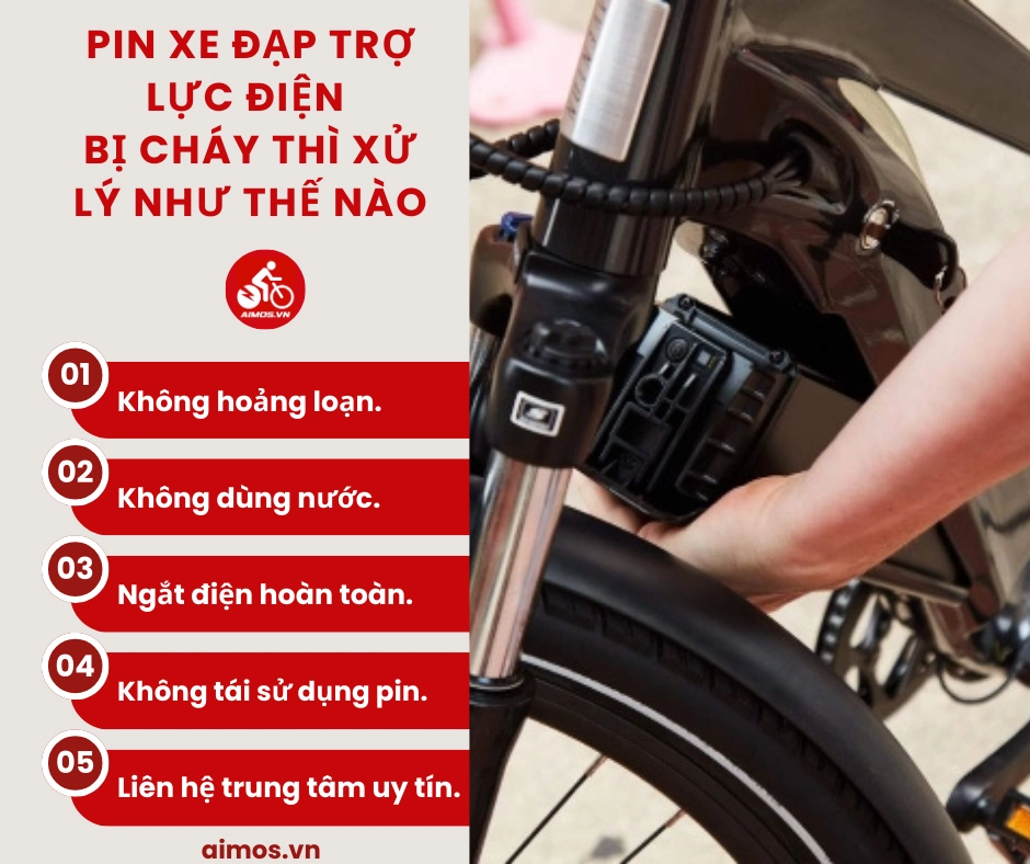 Pin xe đạp trợ lực điện cháy thì xử lý như thế nào