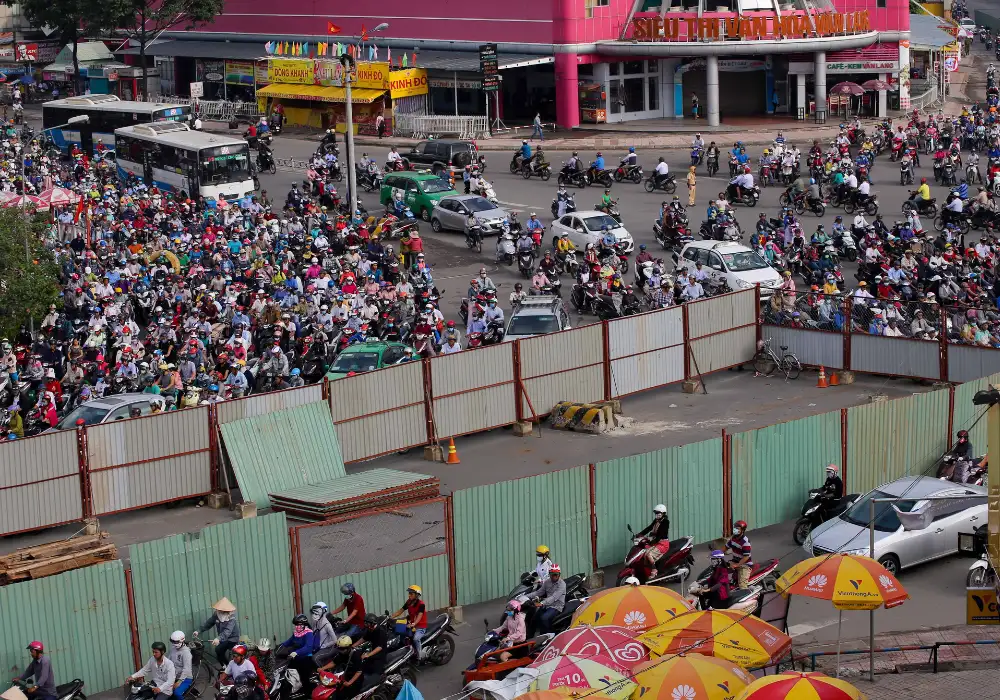 Kẹt xe giờ cao điểm ở quận Gò Vấp