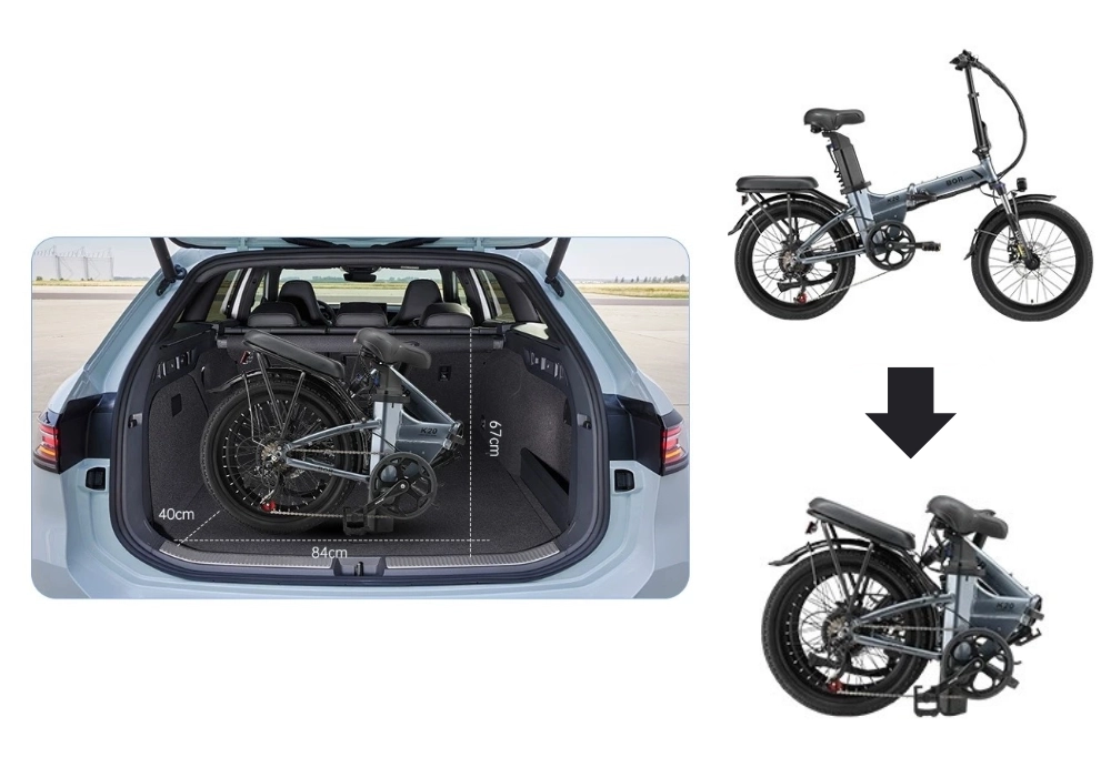 Thiết kế gấp gọn của xe đạp trợ lực điện Bor K20