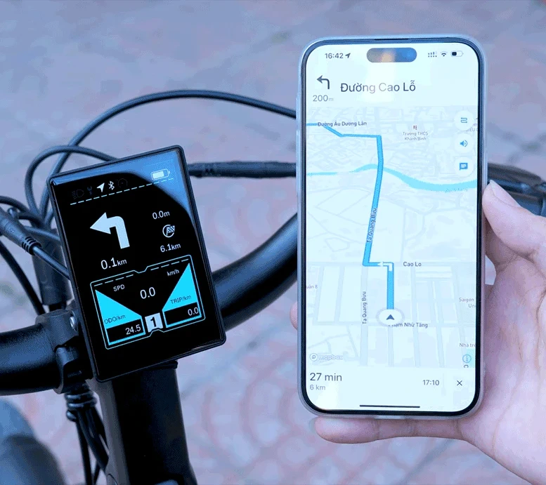 Công nghệ thông minh ADO Smart giúp kết nối với ứng dụng ADO Ebike