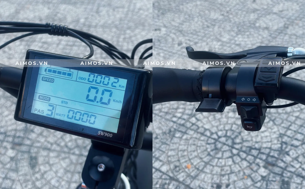 Màn hình lớn 5 cấp độ và tay ga bọc da cao cấp