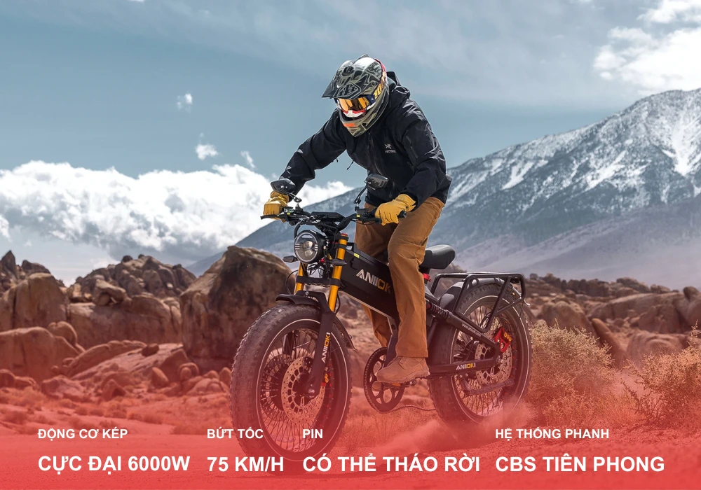 Xe đạp trợ lực điện Aniioki A9 Pro Max động cơ kép