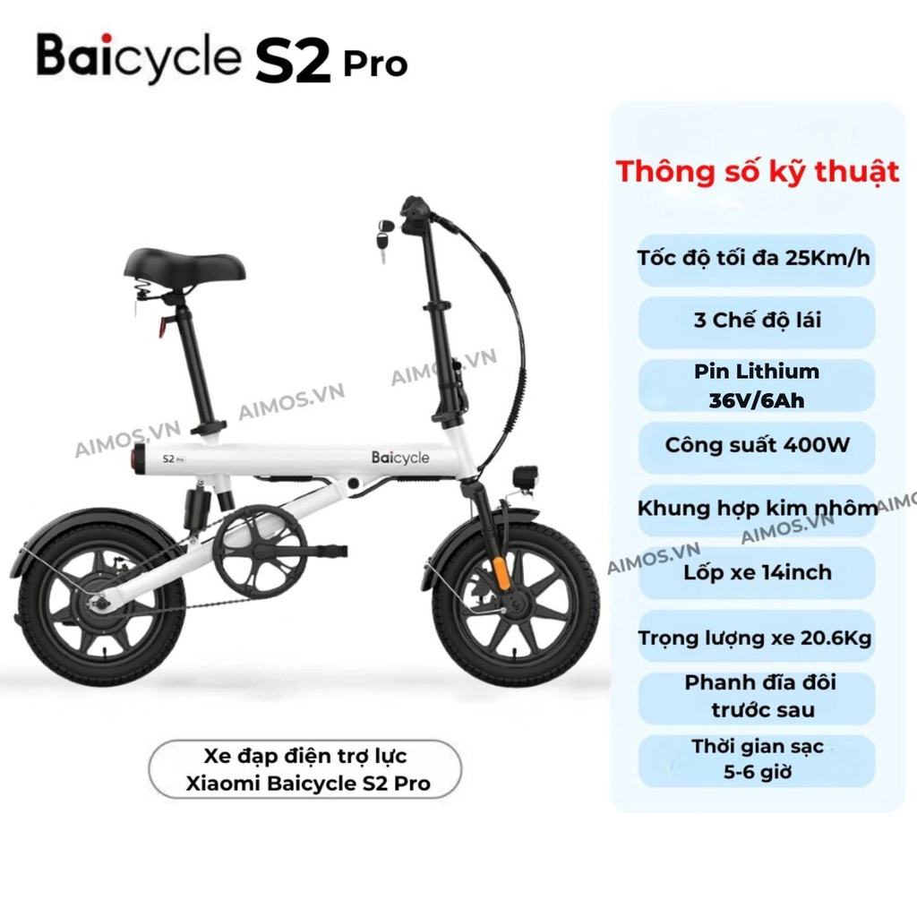 xe đạp trợ lực điện Xiaomi Baicycle S2 pro