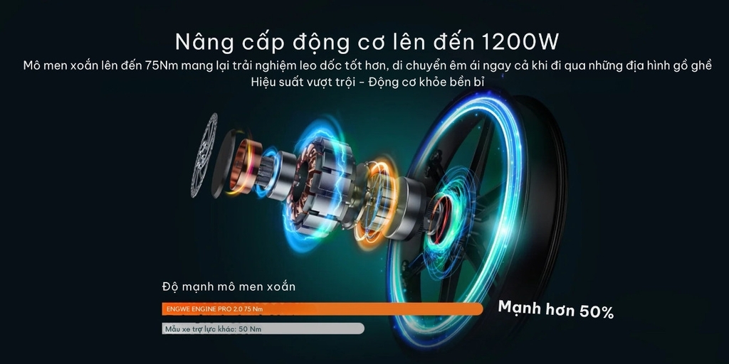 Xe Đạp Trợ Lực Điện Engwe Pro 2.0 động cơ