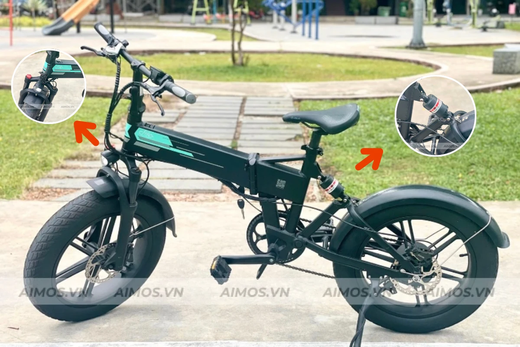 Xe đạp trợ lực điện Fiido M1 Pro được trang bị phuộc nhún