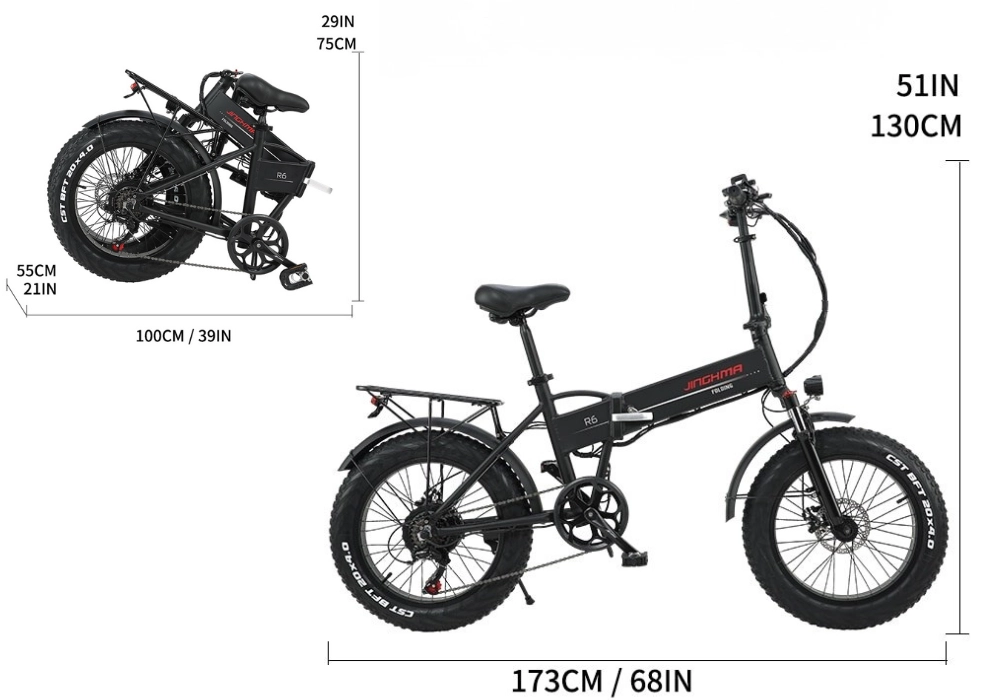 Xe có kích thước sử dụng 173×130 cm, nhưng khi gấp lại chỉ còn 100×55×75 cm