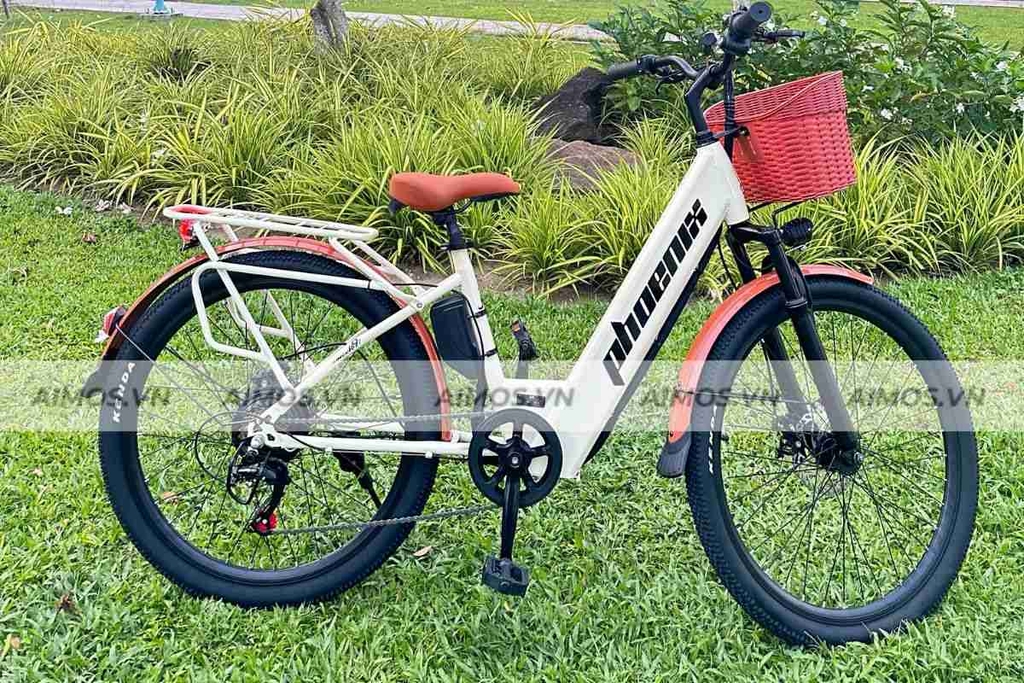 Xe đạp trợ lực điện Phoenix C1 với phanh đĩa cơ học đảm bảo an toàn