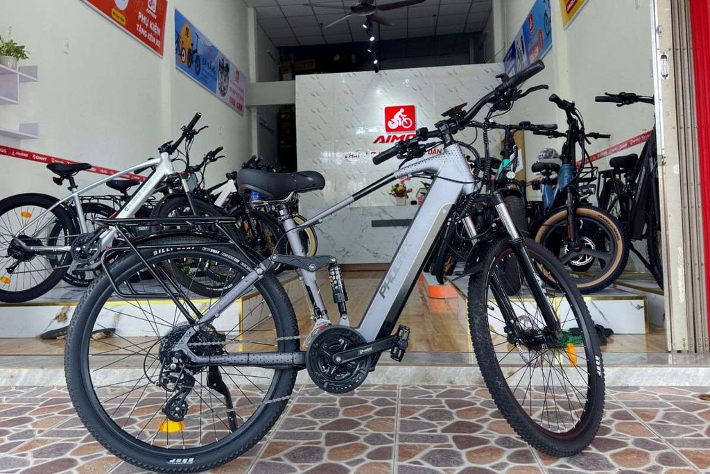 Xe đạp trợ lực điện Phoenix M16 có phuộc trước tích hợp giảm xóc