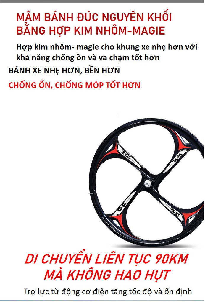 Sử dụng mâm bánh đúc cho xe đạp trợ lực điện Zhengbu H2 pro