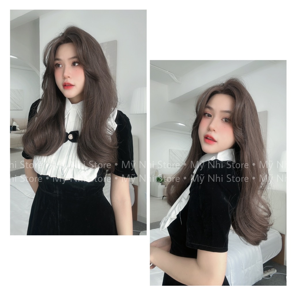 Siêu Da Đầu lưới chữ T Tóc Giả CC13 Xoăn Nhẹ Đuôi (kèm dưỡng + lược + lưới)