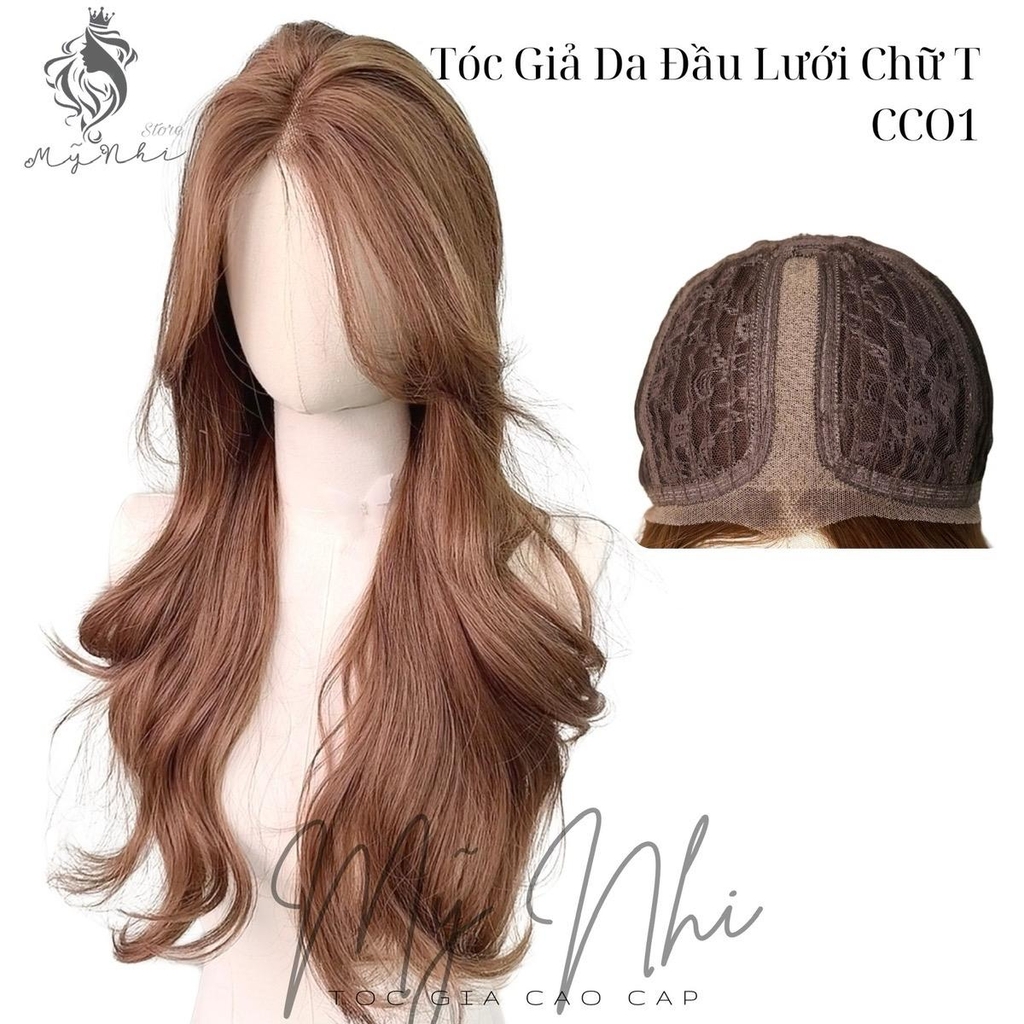 Siêu Da Đầu Tóc Giả CC01 Lưới T Xoăn Layer Mái Bay (dưỡng + lưới + lược + miếng Dán)