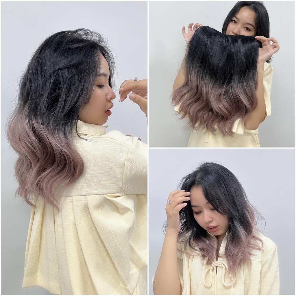 Tóc giả Kẹp U xù Gợn sóng ku17 Nhuộm