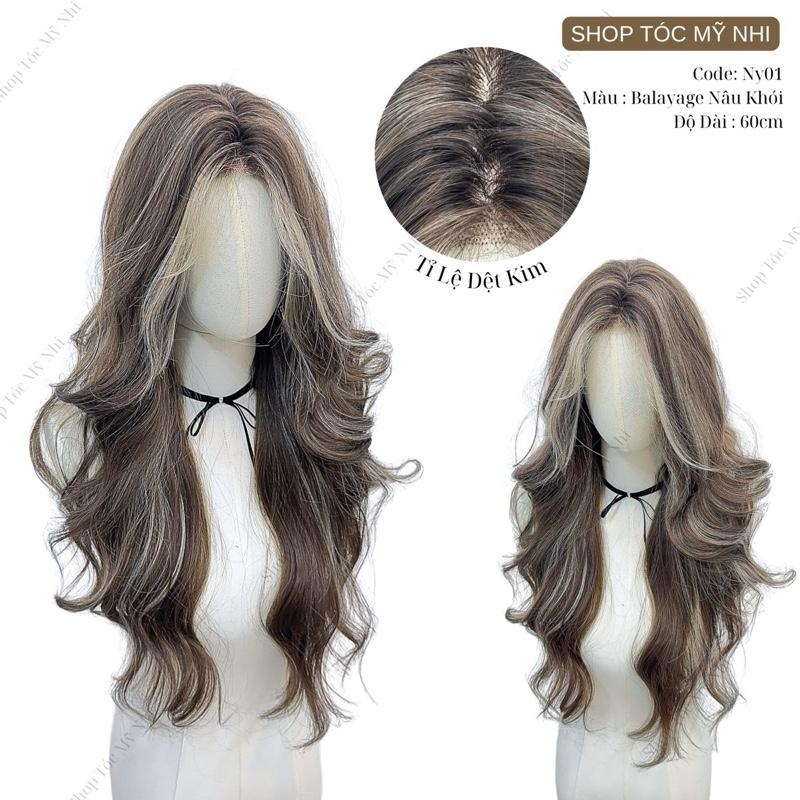 Tóc Giả Nguyên Đầu Dệt Máy NY01 Hai Mái Bay Xoăn Layer