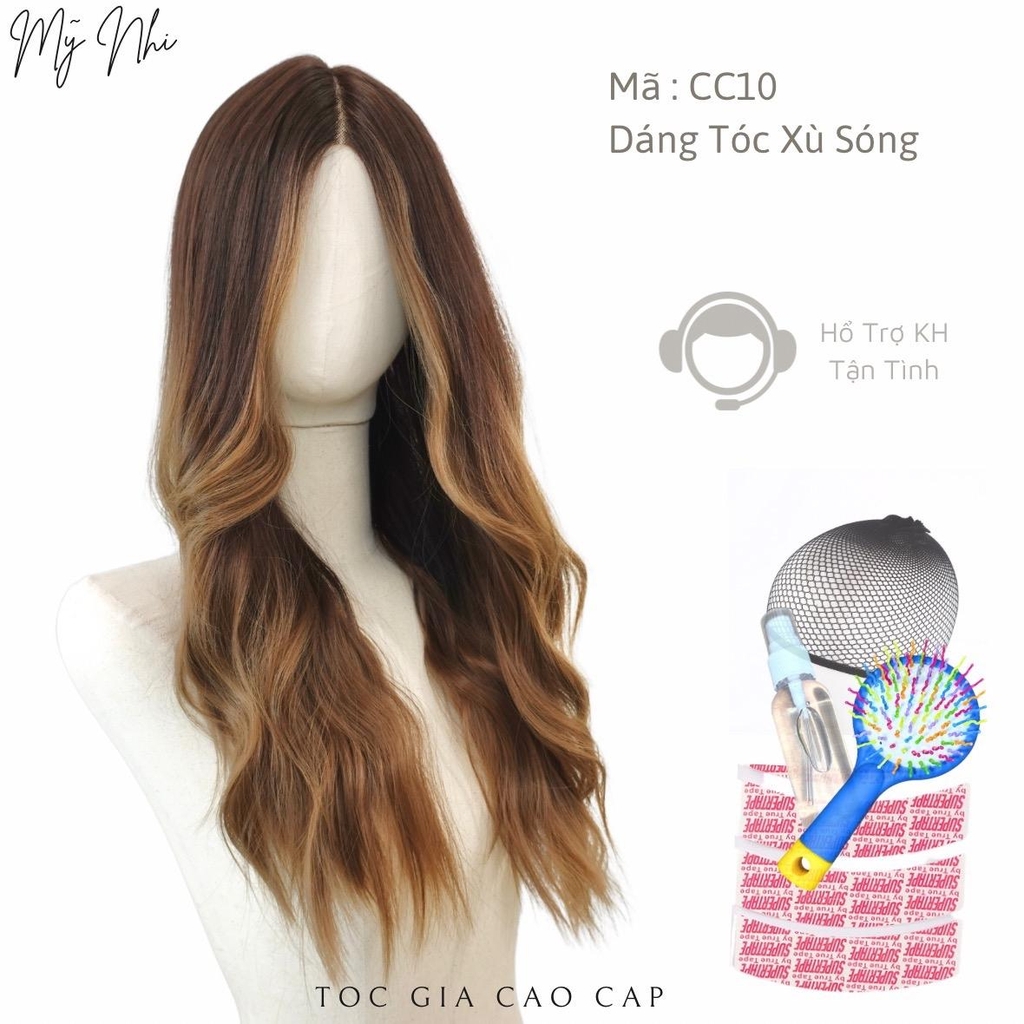 Siêu Da Đầu Nữ cc10 Nhuộm Xù Sóng (kèm dưỡng + lược + lưới + keo)