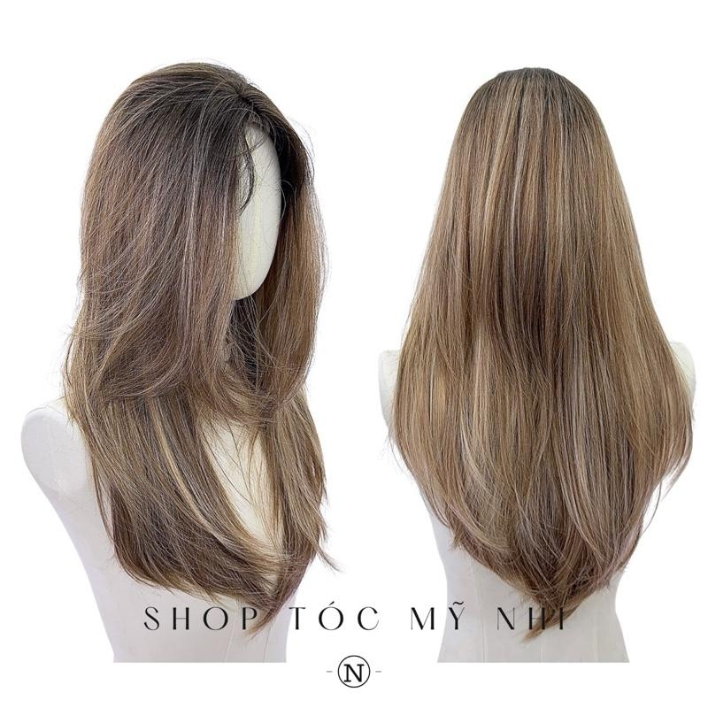 Tóc Giả Mỹ Nhi Cúp Layer Hai Mái Chân Tóc Đen Nhuộm Màu Nâu Tây C-dk1-1001 Da Đầu Dệt Kim