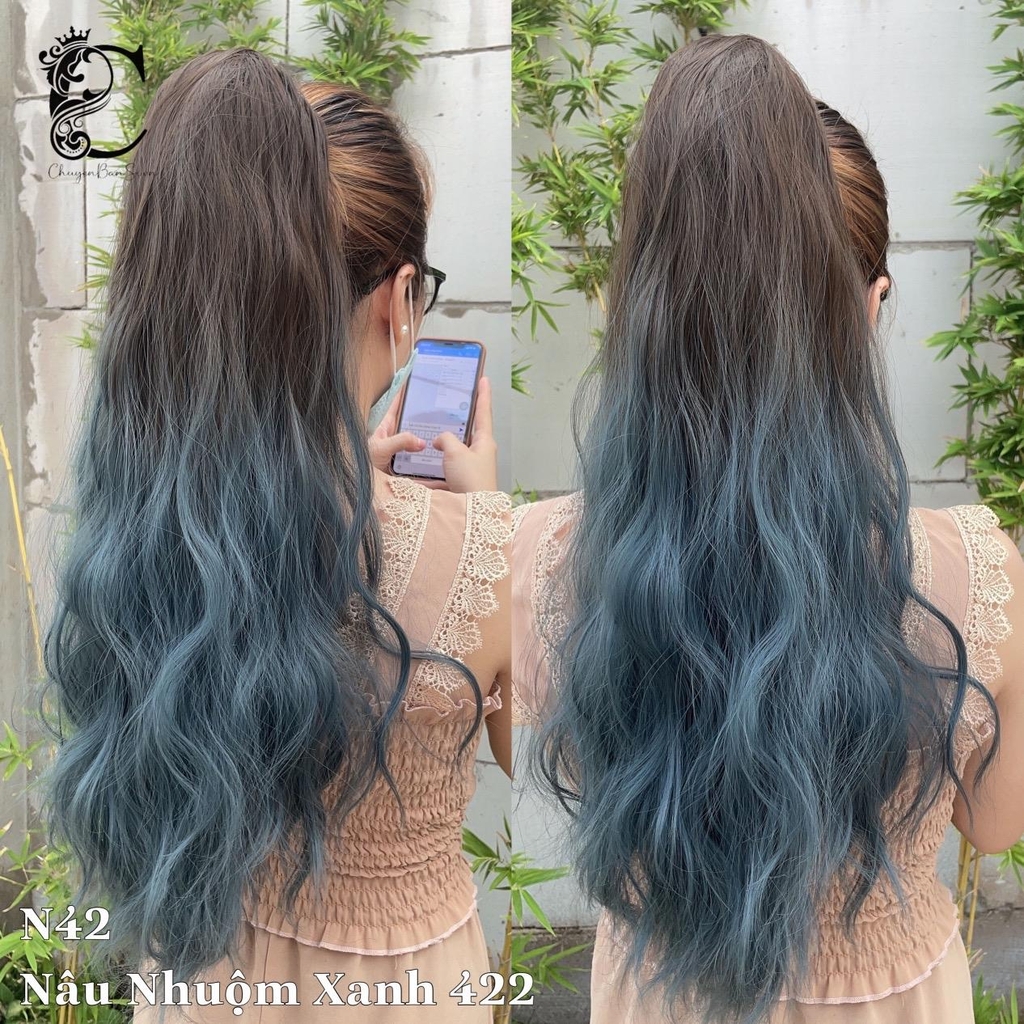 Tóc giả Ngoạm Xù sóng MCN42 Nhuộm Loang Maù (kèm dưỡng + lược)