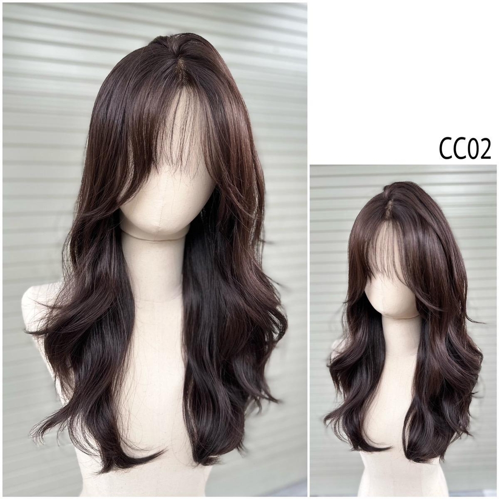 Siêu Da Đầu Tóc Giả Mái Thưa Lưới T CC02 Xoăn Layer (kèm dưỡng / lưới / lược / miếng dán)