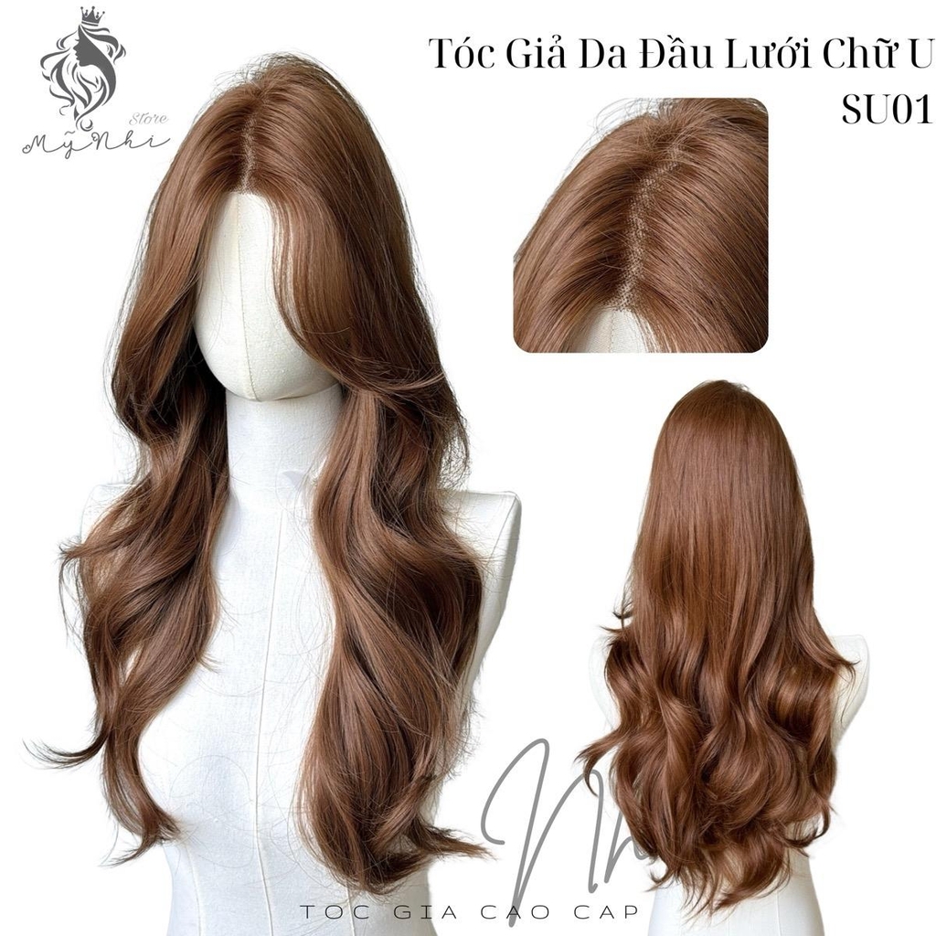 Siêu Da Lưới U Tóc Giả SU01 Xoăn Layer 65cm Mái Bay