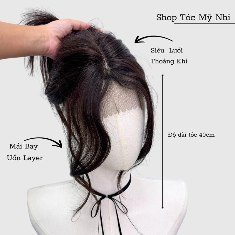 Mái Phủ Hói Lưới T Mái Bay Tóc Giả MP04 dài 40cm