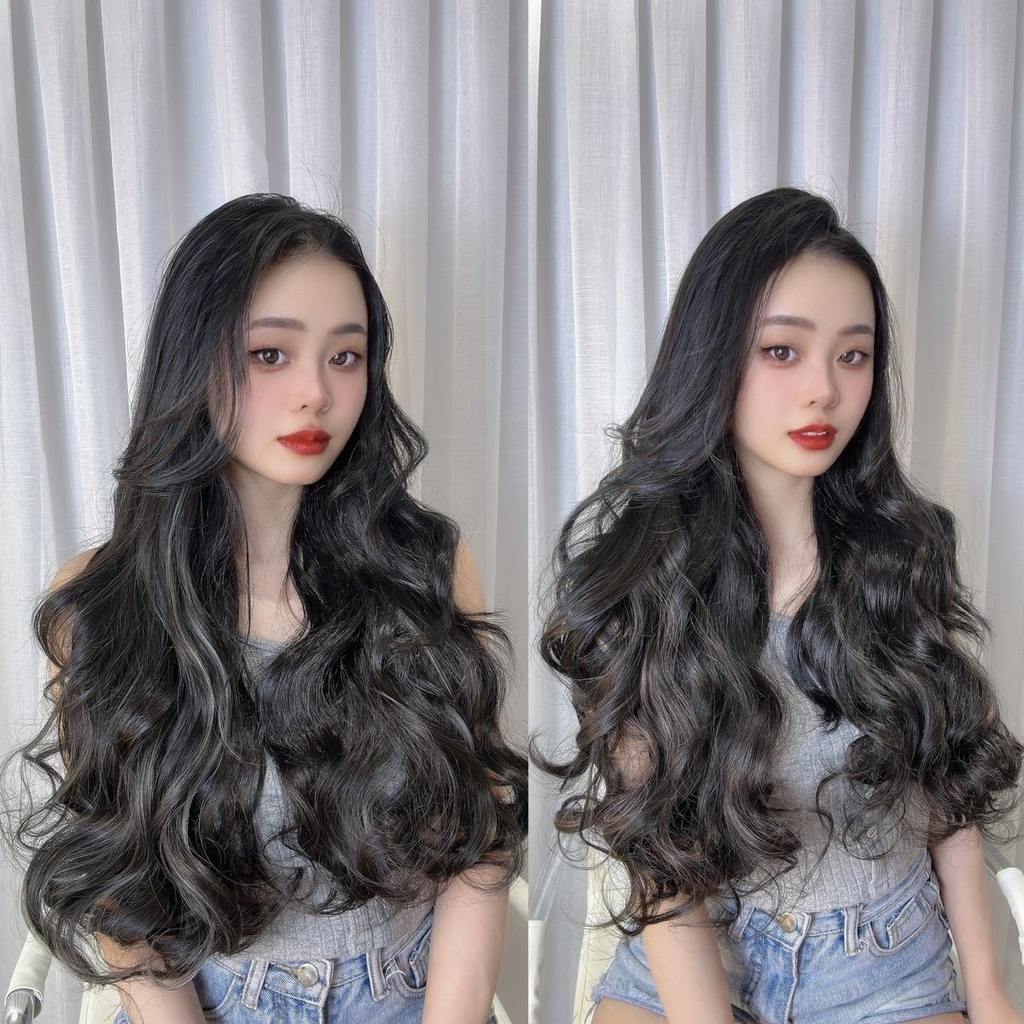 Tóc Kẹp 6 phím Nữ Xoăn Tóc Giả Light Baby 60cm