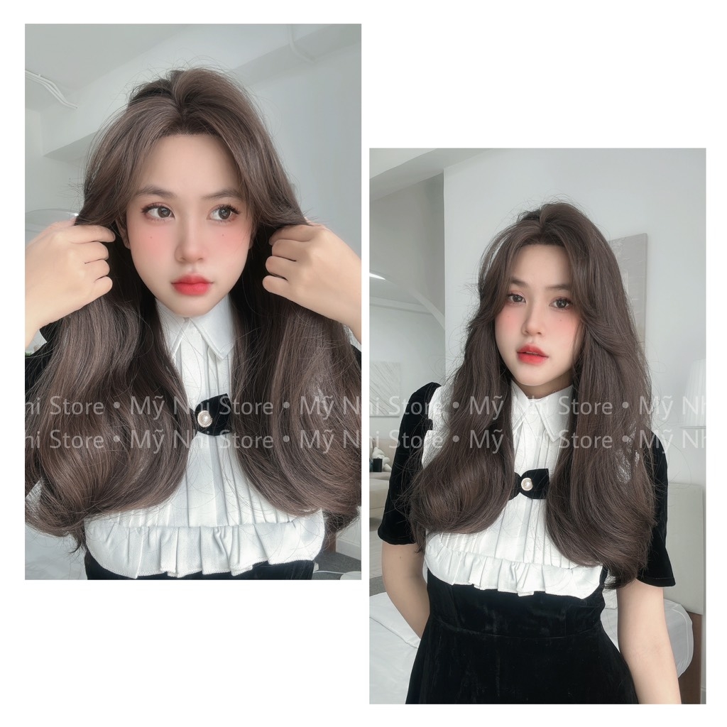 Siêu Da Đầu lưới chữ T Tóc Giả CC13 Xoăn Nhẹ Đuôi (kèm dưỡng + lược + lưới)