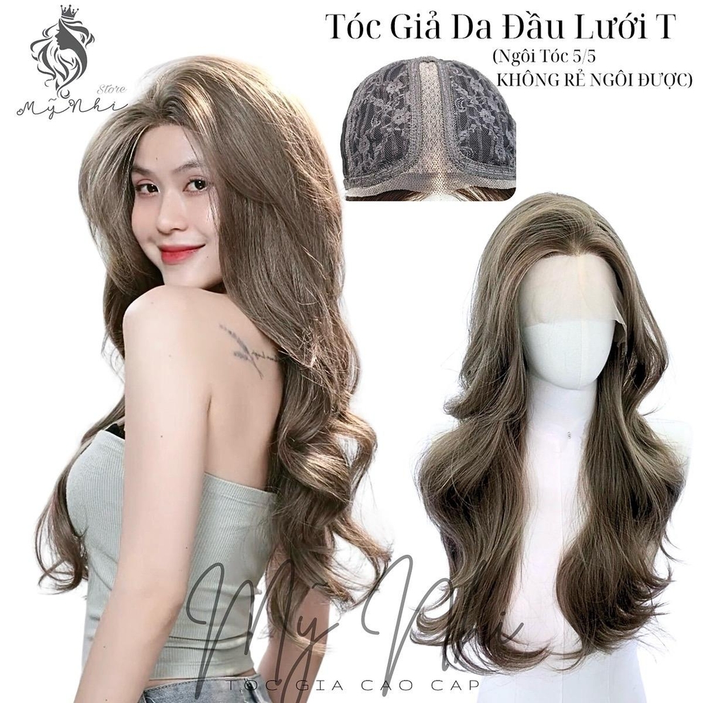 Siêu Da Đầu Tóc Giả CC01 Lưới T Xoăn Layer Mái Bay (dưỡng + lưới + lược + miếng Dán)