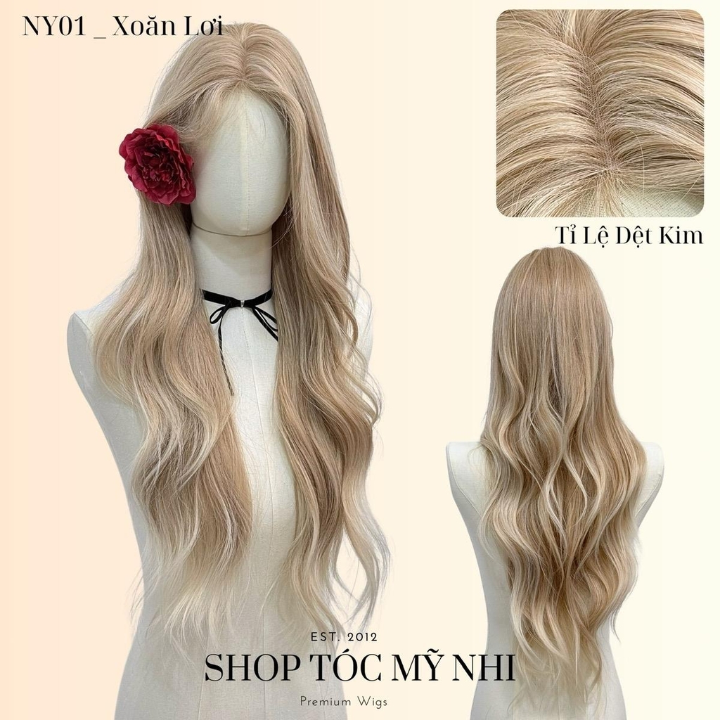 Tóc Giả Nguyên Đầu Dệt Máy NY01 Hai Mái Bay Xoăn Layer