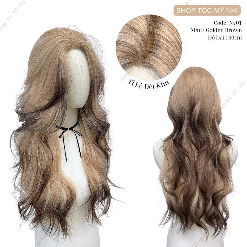 Tóc Giả Nguyên Đầu Dệt Máy NY01 Hai Mái Bay Xoăn Layer