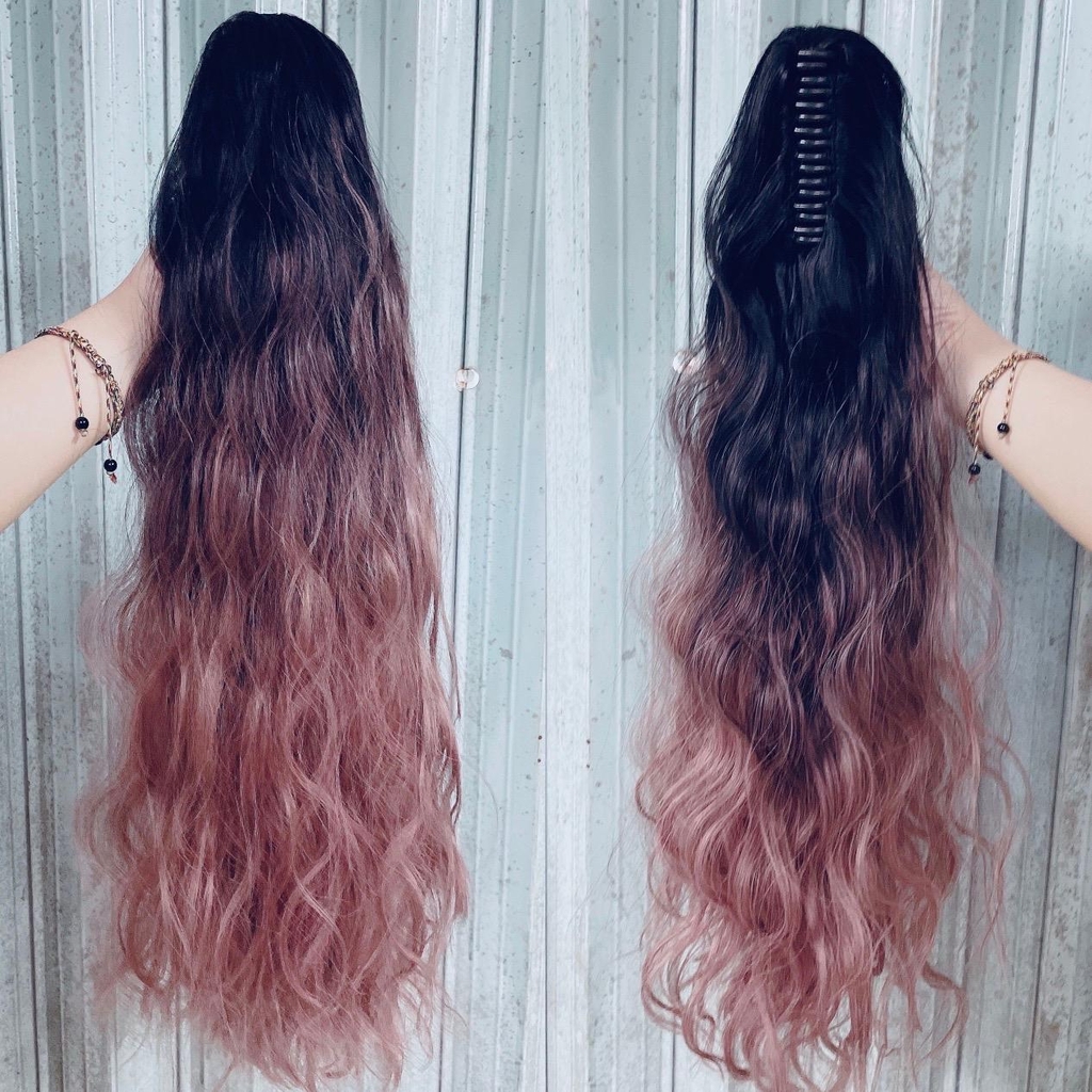 Tóc giả Ngoạm Xù sóng MCN42 Nhuộm Loang Maù (kèm dưỡng + lược)