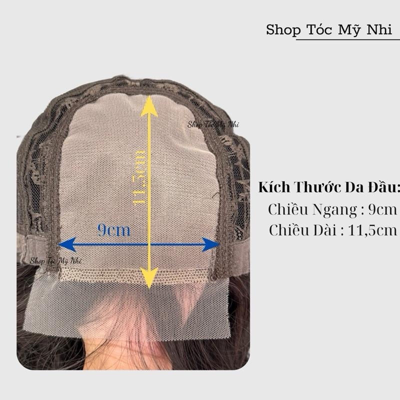 Tóc Giả Mỹ Nhi Da Đầu Dệt Kim V2DK011 Xù Sóng Ngắn 35cm