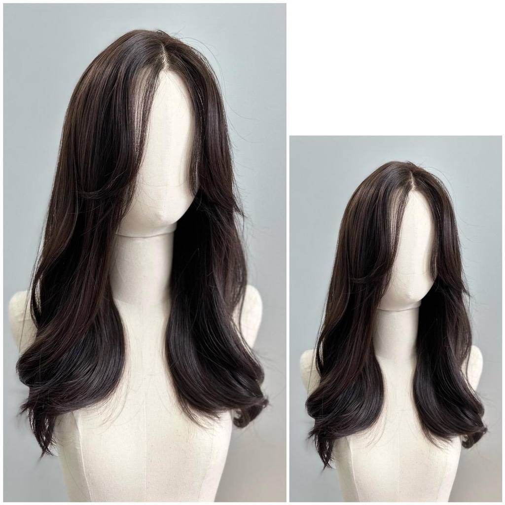 Siêu Da Đầu lưới chữ T Tóc Giả CC13 Xoăn Nhẹ Đuôi (kèm dưỡng + lược + lưới)