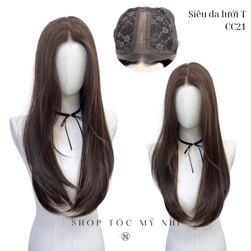 Tóc Giả Mỹ Nhi Da Đầu Lưới T CC21 Cúp Thẳng Layer dài 60cm