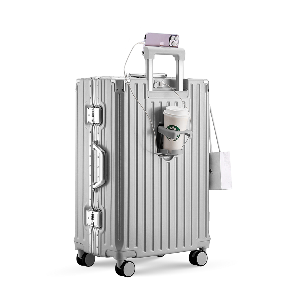 Vali khung nhôm Bamozo 9066C size 28 inch màu bạc