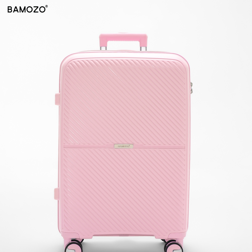 Vali Bamozo RAVO Nhựa PP Siêu Nhẹ - Siêu Bền Size 20/24/28 - Hồng Nhạt