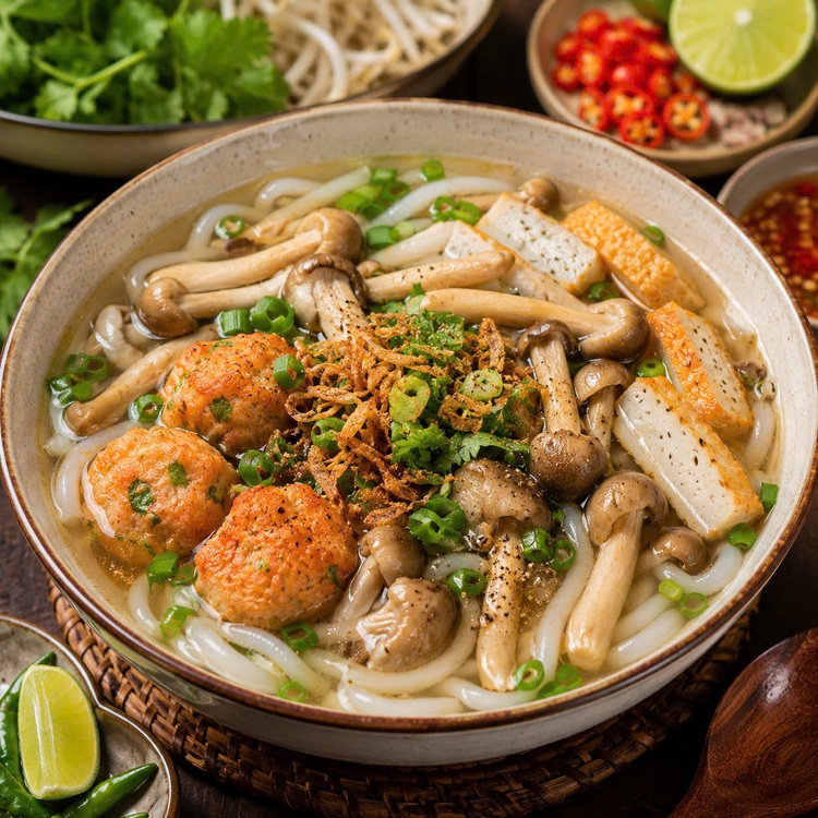 Workshop Học Làm Bánh Canh Nấm Mối Chả Tôm - Mì Xào Singapore PVN1093