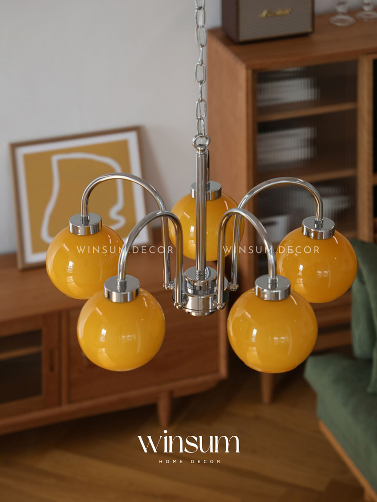 Đèn Chùm hạt đậu Bauhaus chụp thủy tinh sang trọng - DCA