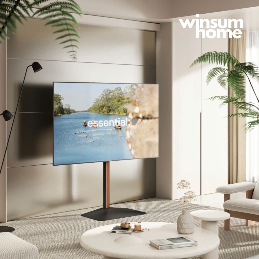 Kệ đứng treo TV Brateck đế kim loại chống nghiêng, tương thích TV 32-85 inch - Winsum Home Decor