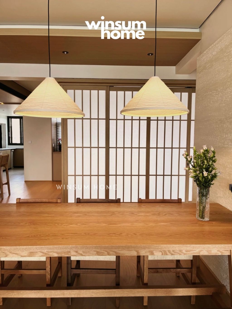 Đèn thả akari hình nón, chao đèn giấy phong cách Nhật Bản