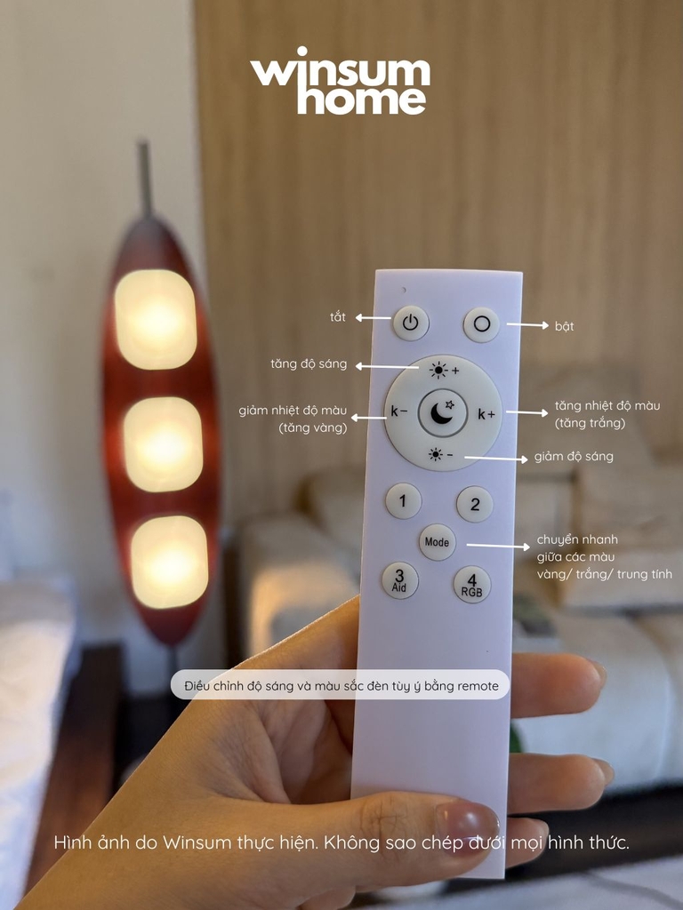 Đèn sàn Surfboard trang trí nhà kiểu cổ điển, điều chỉnh ánh sáng bằng remote - DSA01