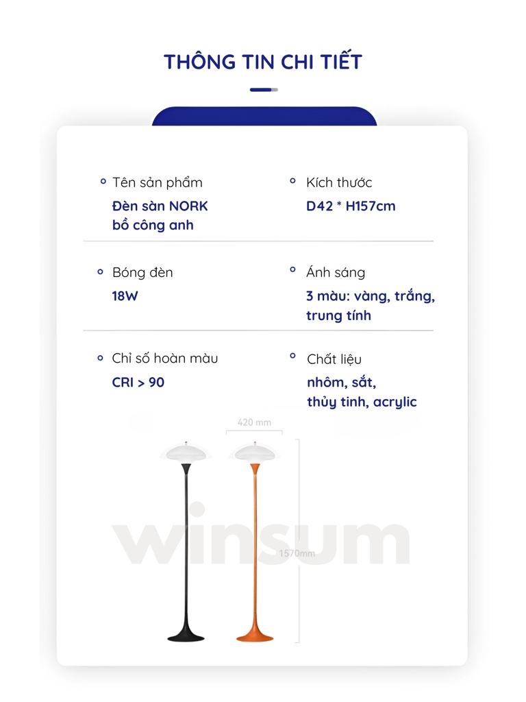 Đèn sàn NORK thủy tinh cảm hứng hoa bồ công anh