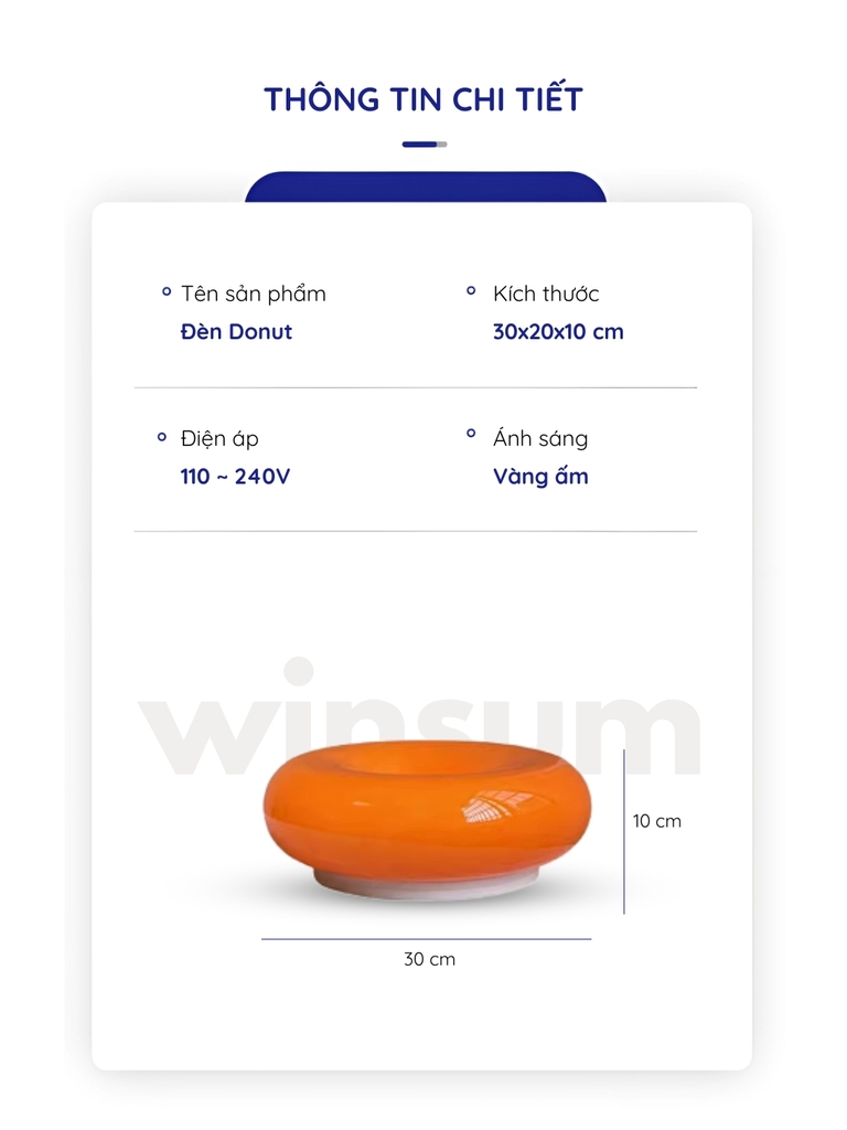 Đèn Donut thủy tinh treo tường