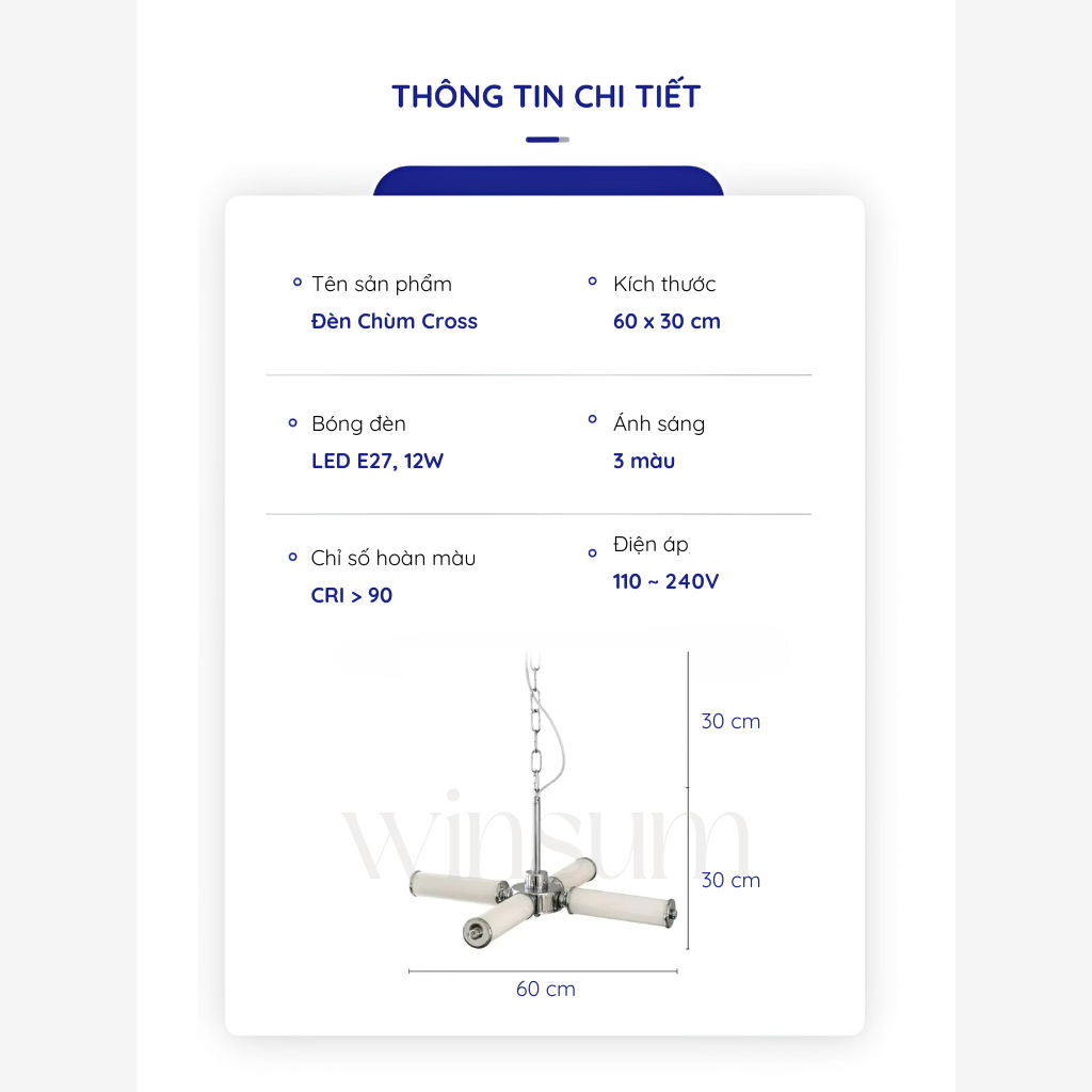 Đèn chùm chữ X phong cách Industrial thả quầy bar, quán ăn, phòng khách - DCB03