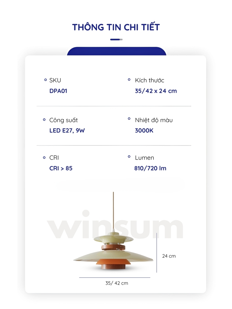 Đèn thả trần PH5 beige