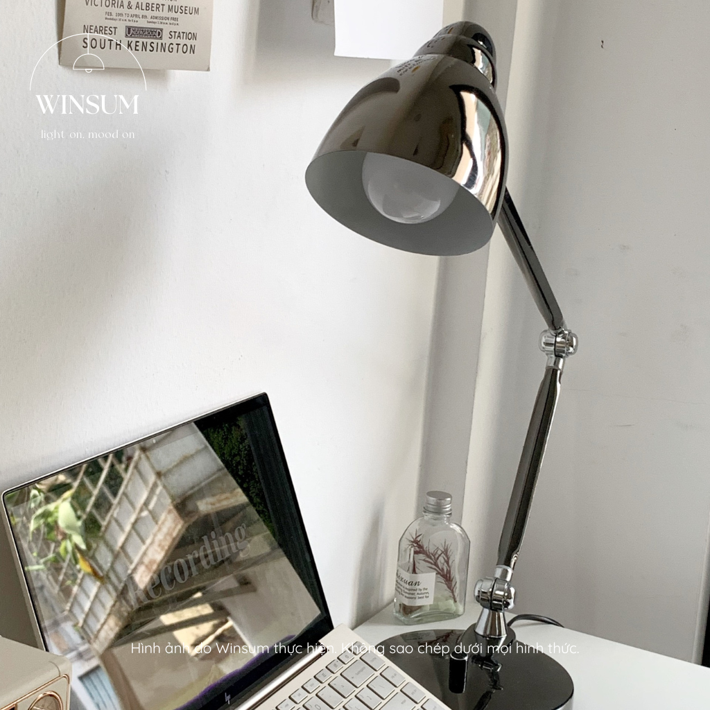 Đèn nordic để bàn làm việc, khung hợp kim điều chỉnh, bóng đèn 3 chế độ sáng bảo vệ mắt - DBB