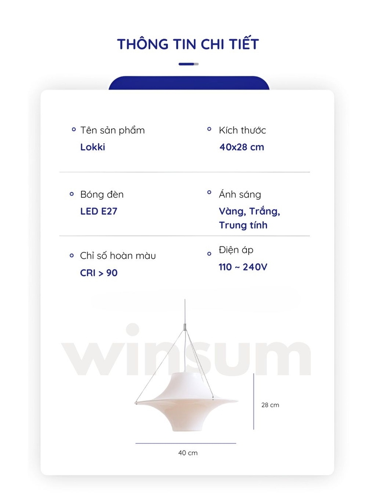 Đèn thả trần LOKKI chao acrylic phong cách trung cổ, trang trí nhà, cửa hàng DPB07