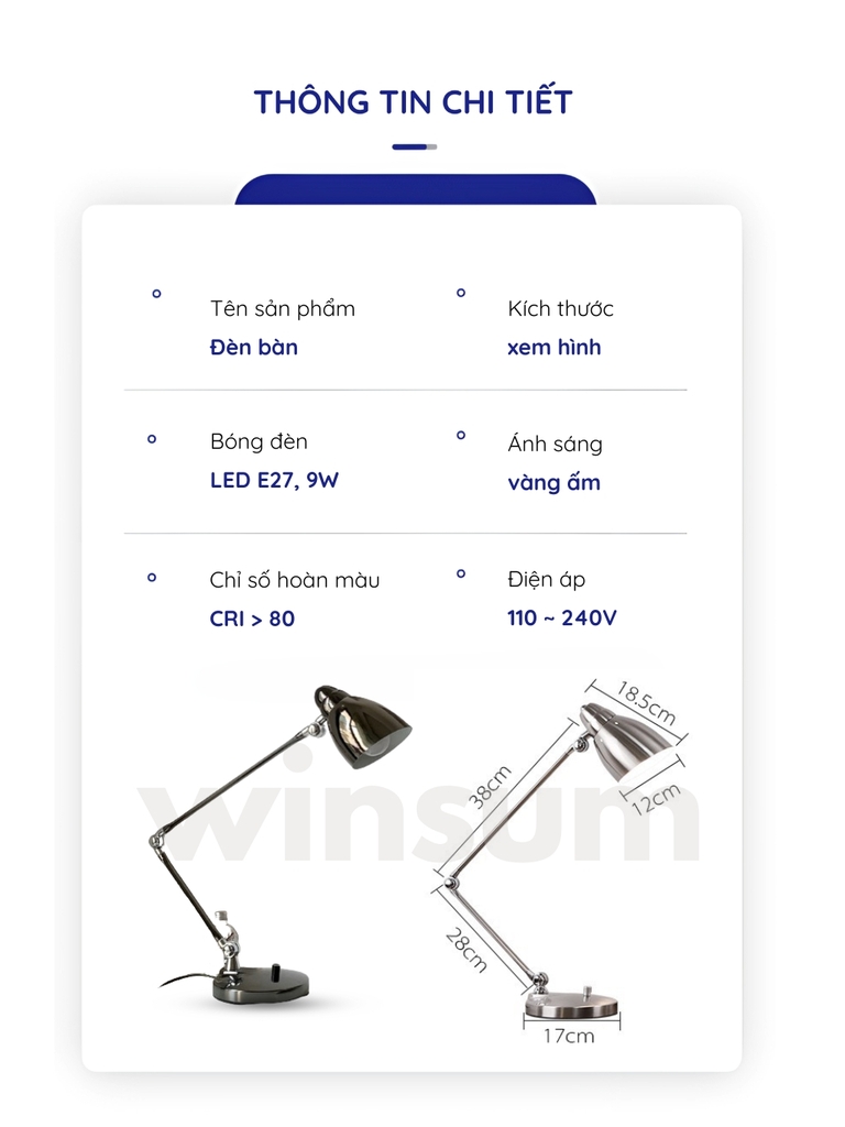 Đèn nordic để bàn làm việc